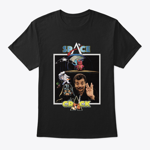 Space Crack Mag Black T-Shirt Front