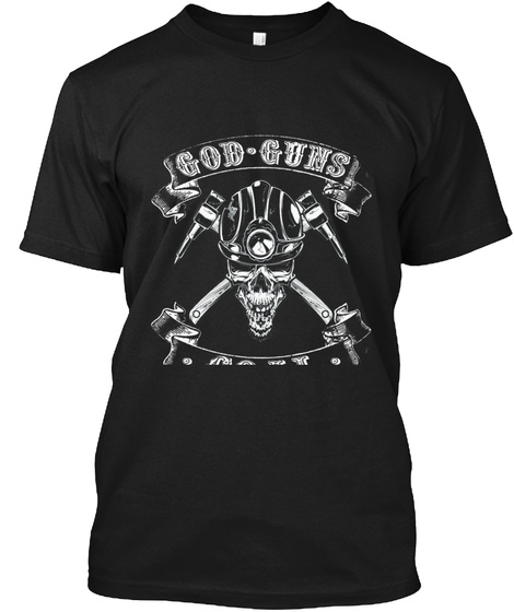 God Guns Coal Tee Or Hoodie Black T-Shirt Front