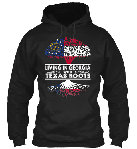 Texas Georgia   Living Roots Black T-Shirt Front