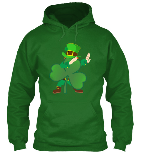 Funny Leprechaun Dancing Shamrock Patric Irish Green T-Shirt Front