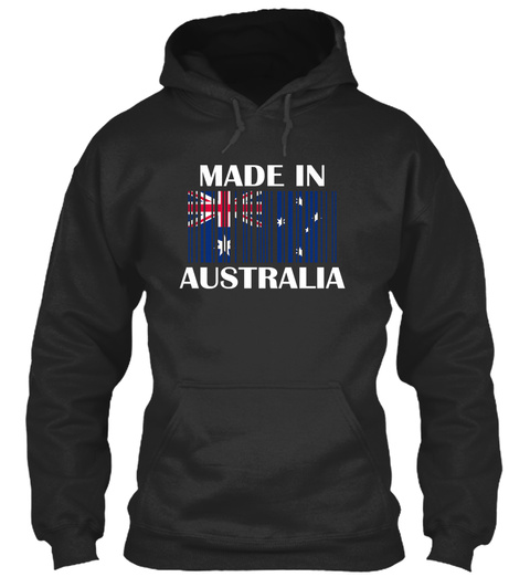 Made In Australia Jet Black T-Shirt Front