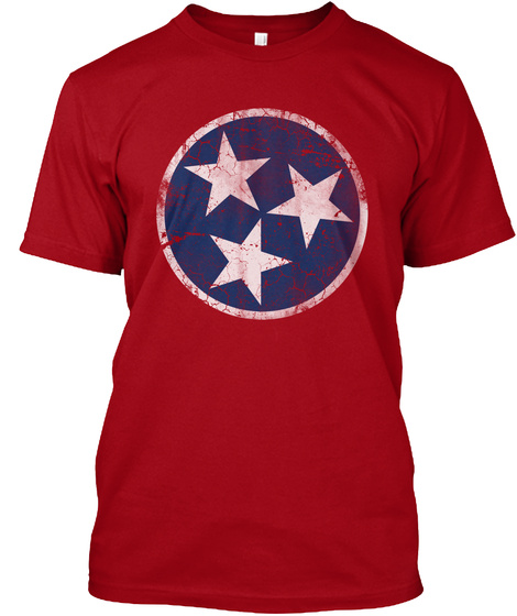 Vintage Flag Of Tennessee  Deep Red T-Shirt Front