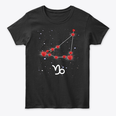 Capricorn Constellation Valentine's Day  Black T-Shirt Front