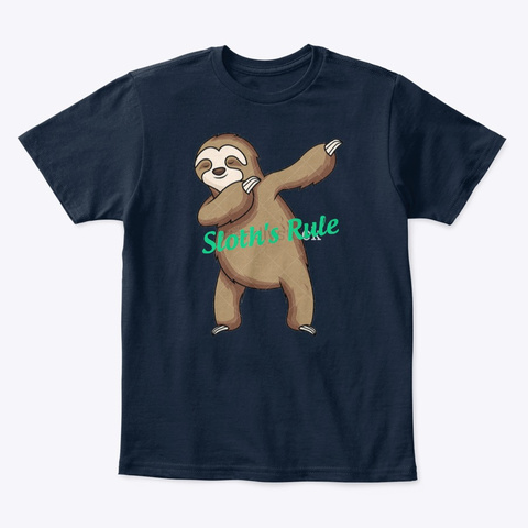 Sloth Rule New Navy T-Shirt Front
