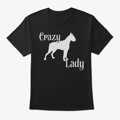 Crazy Boxer Lady Shirt Funny Boxer Mom T Black T-Shirt Front