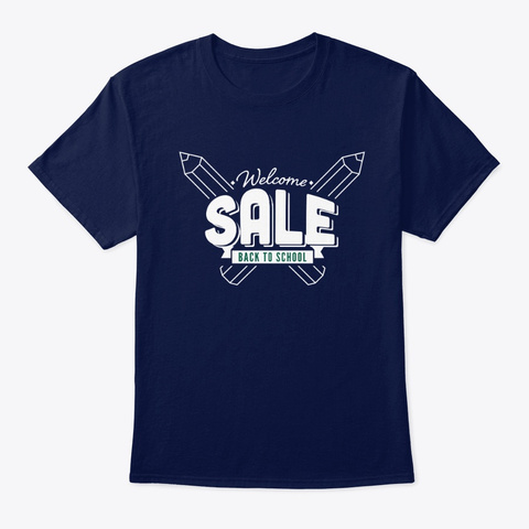 Back To School Sale Tshirt Design Navy T-Shirt Front