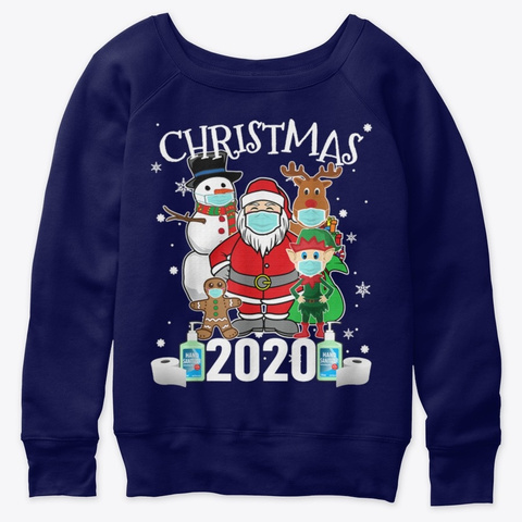 Christmas 2020 Santa Claus Friends Shirt Navy  áo T-Shirt Front