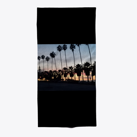La Jolla Palm Trees Black T-Shirt Front