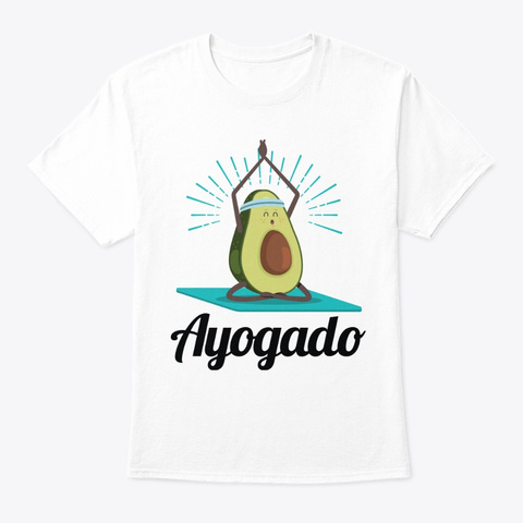 Ayogado | Yoga Avocado White T-Shirt Front