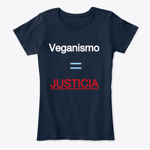 "Veganismo = Justicia" Se Veg! New Navy Camiseta Front