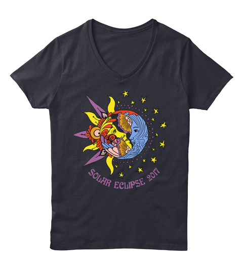Solar Eclipse 2017 Navy T-Shirt Front