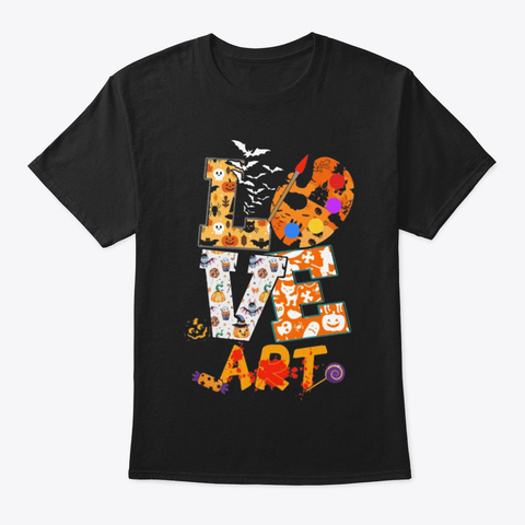 Love Art Black T-Shirt Front