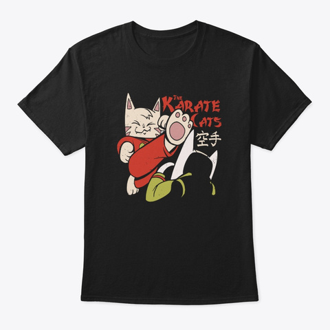 Karate Cat Martial Arts Cats Owner Black T-Shirt Front