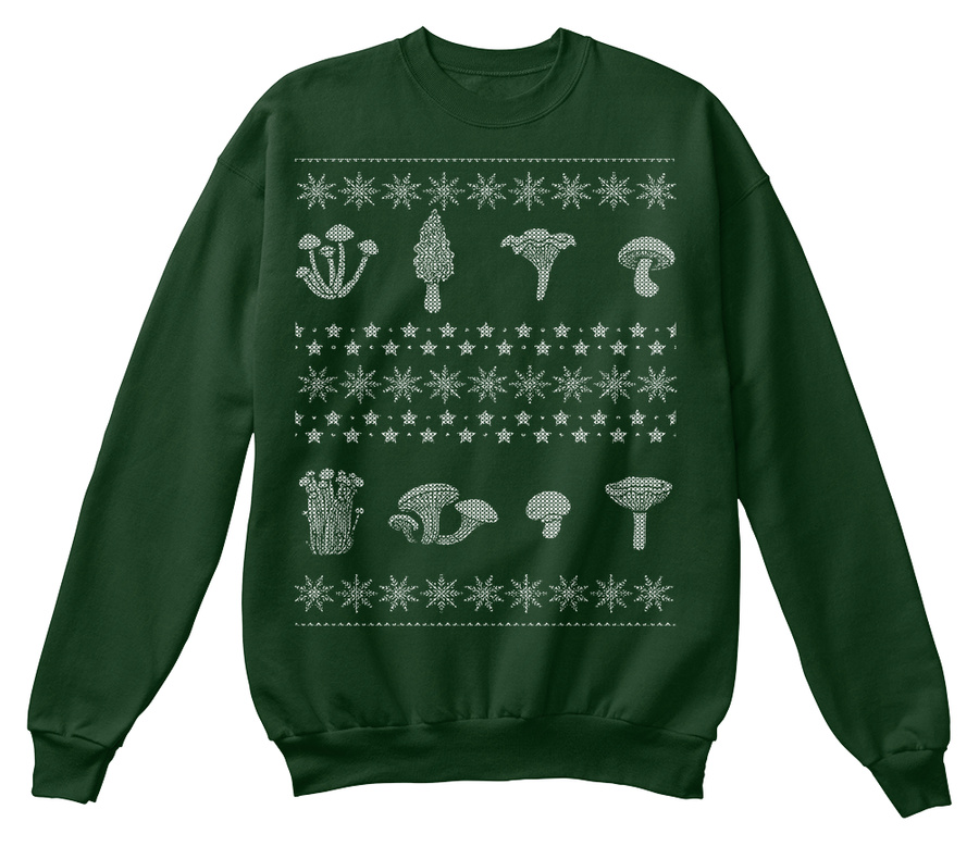 Mushroom Hunting Ugly Christmas Sweater Unisex Tshirt