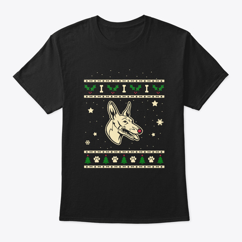 Christmas Cirneco Dell Etna Gift Black T-Shirt Front