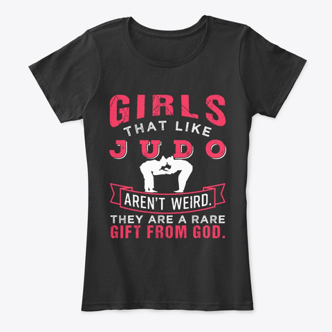Judo Girls Fighter Martial Arts Fan Black T-Shirt Front