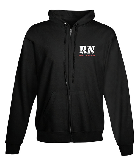 Rn Rescue Nurse Black T-Shirt Front