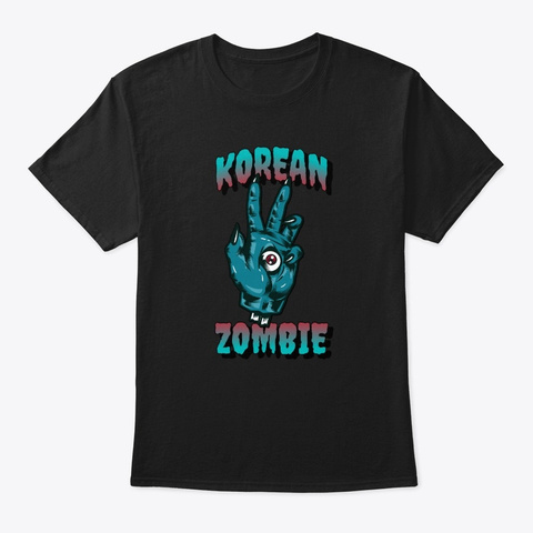 Korean Zombie Hand Eyeball Black T-Shirt Front