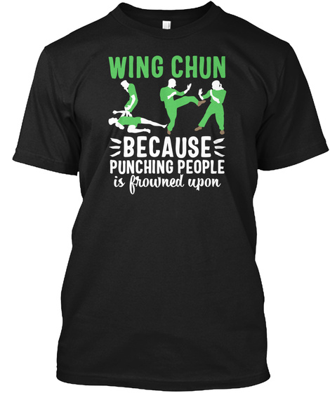 Wing Chun China Kung Fu Martial Arts Usa Black T-Shirt Front