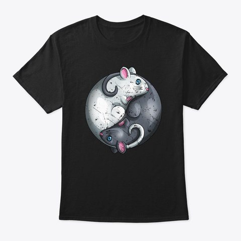 Year Of The Rat Ying Yang Happy Chinese  Black T-Shirt Front