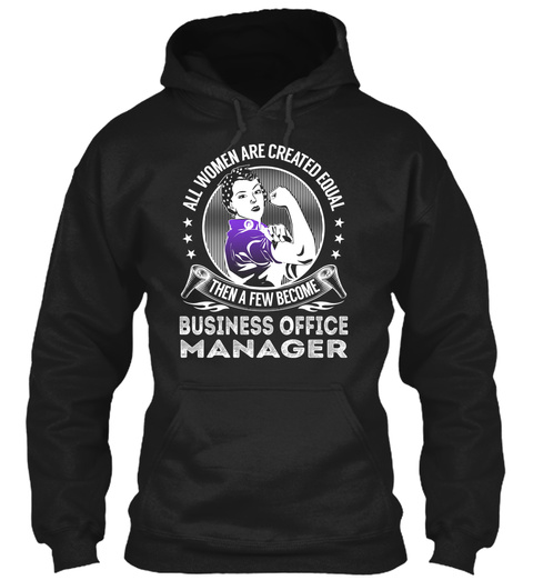 Business Office Manager Black T-Shirt Front