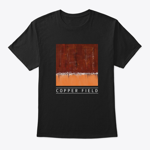 Copper Field Abstract Design Black T-Shirt Front