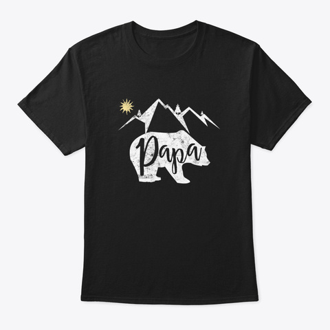 Papa Bear Qccye Black T-Shirt Front