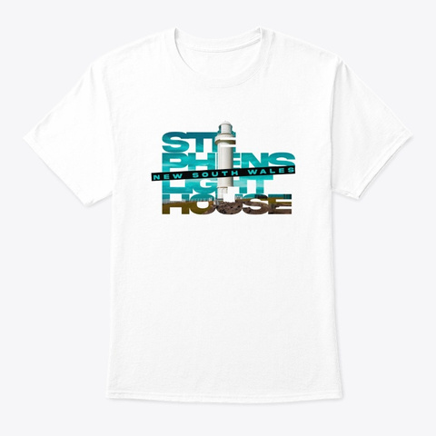 Port Stephens Lighthouse Fhn White T-Shirt Front