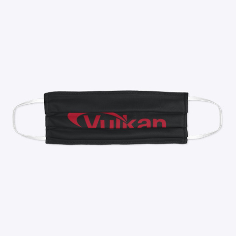 Khronos Vulkan® Logo Mask Black T-Shirt Flat