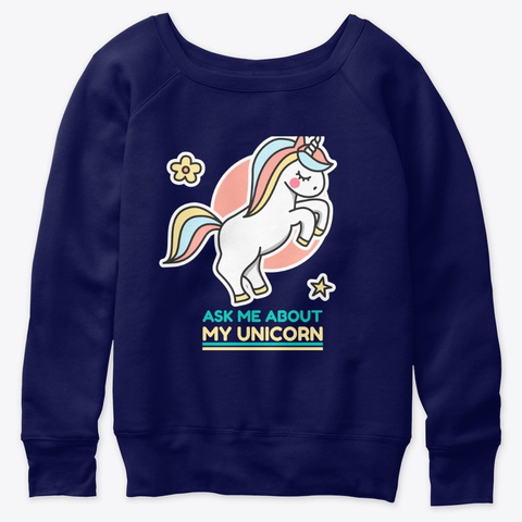 Unicorn For People Who Like Ninjas  Navy  T-Shirt Front