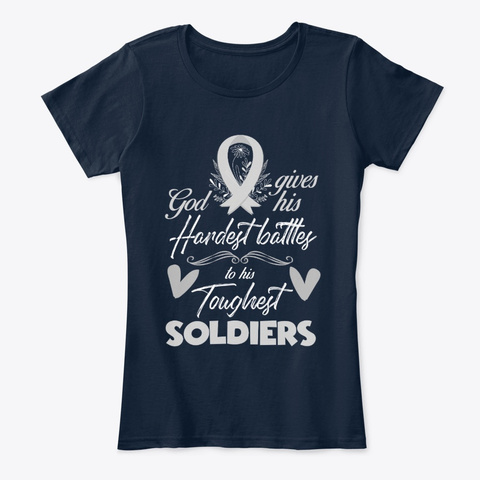 Toughest Brain Cancer Soldiers New Navy T-Shirt Front