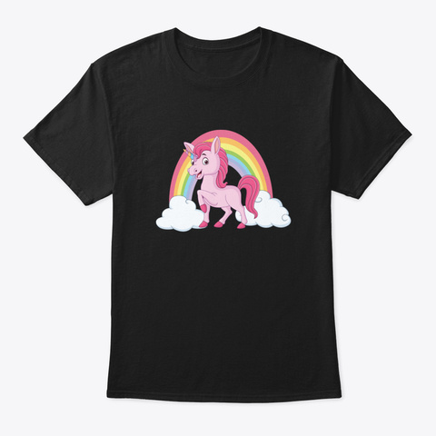 Baby Unicorn Black T-Shirt Front