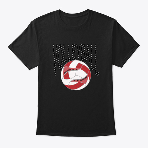 Volleyball Poland Black T-Shirt Front