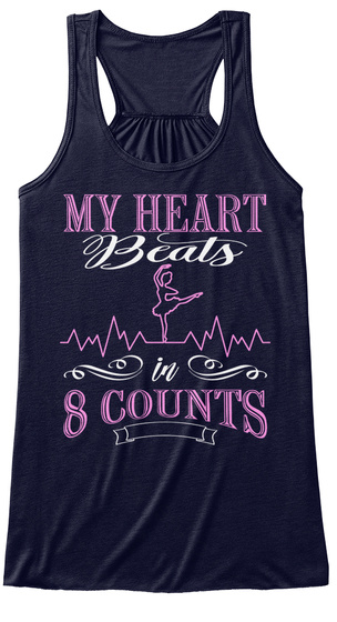 My Heart Beats In 8 Counts Midnight T-Shirt Front
