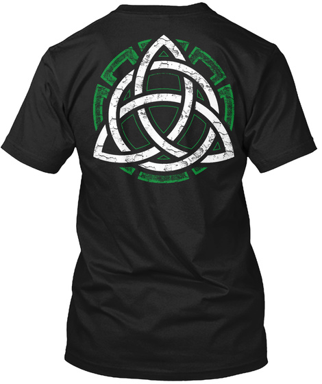 Celtic Knot Design  Black T-Shirt Back