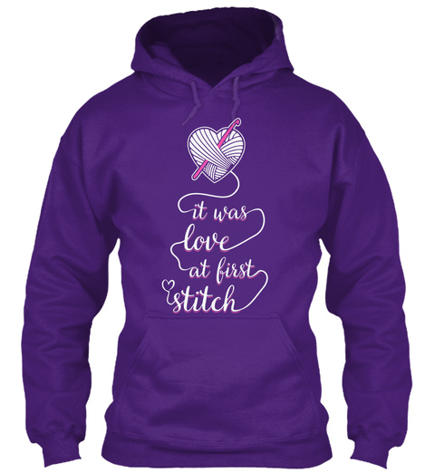 It Was Love At First Stitch  Purple T-Shirt Front