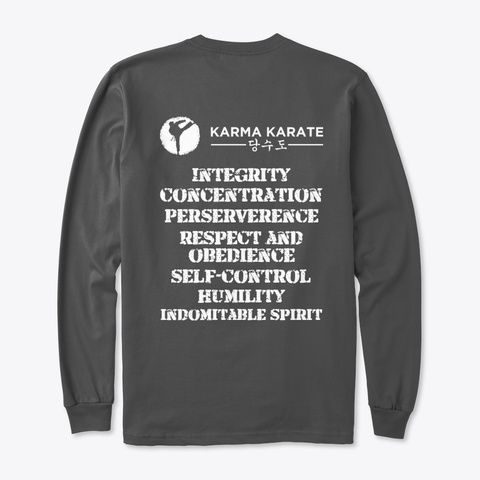 Karma Karate Charcoal T-Shirt Back