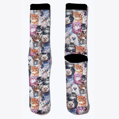 Cats Printed Socks Standard áo T-Shirt Front