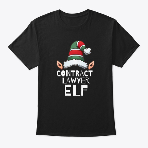 Contract Elf Christmas Holidays Xmas Black T-Shirt Front