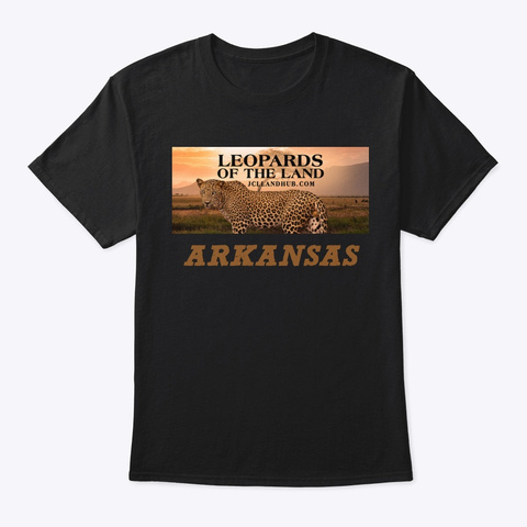 Leopards Of The Land   Arkansas Black T-Shirt Front