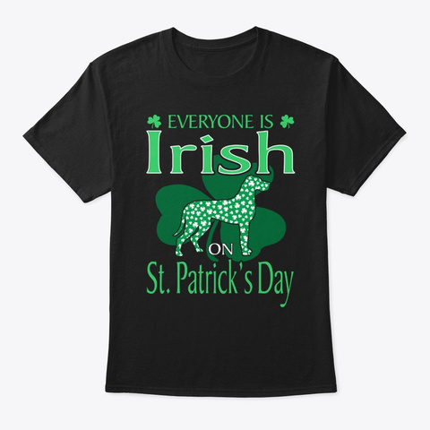 Great Dane Irish On St Patricks Day Black T-Shirt Front