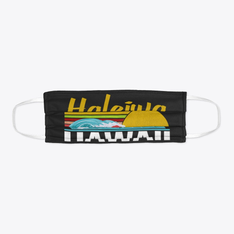 Haleiwa Hawaii Mask Official Black T-Shirt Flat