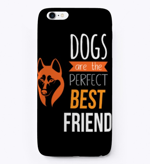 Friendship Day I Phone Case Of Husky Dog Black T-Shirt Front