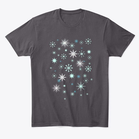 Snowflake Winter Holiday Fun   For Snow Heathered Charcoal  áo T-Shirt Front