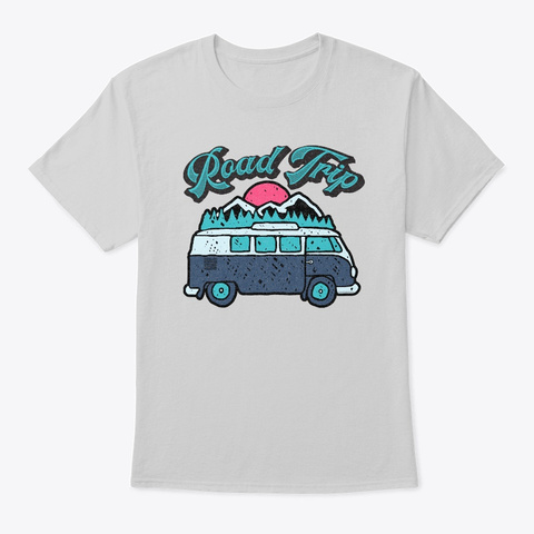 Road Trip Vintage Style Tee Light Steel T-Shirt Front