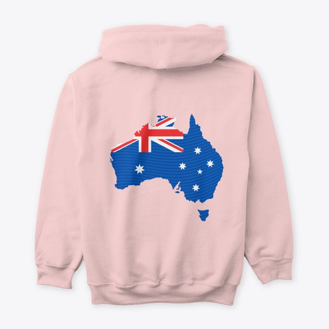 Australia Day Classic Pullover Hoodie  Light Pink T-Shirt Back