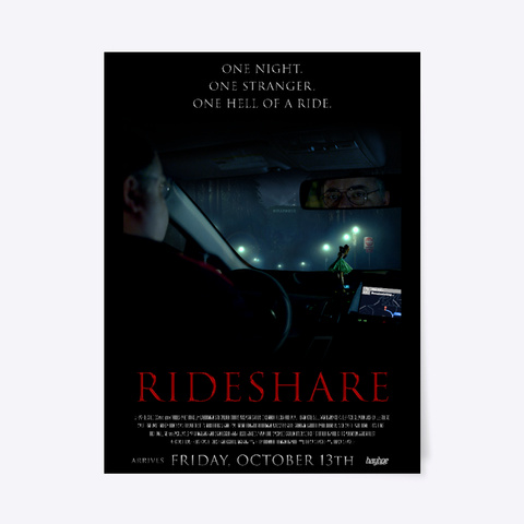 Rideshare   Official Poster Black T-Shirt Front
