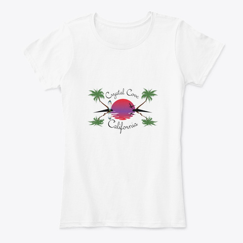 Crystal Cove California White T-Shirt Front