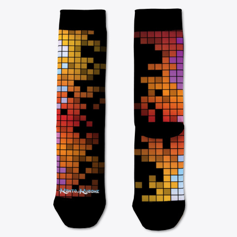 Digital Pixel Socks Black T-Shirt Front