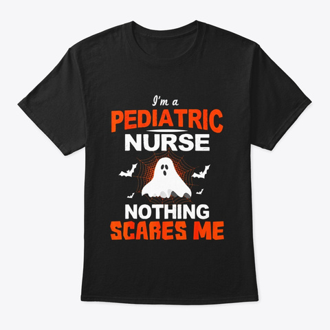 Funny Pediatric Nurse Shirt Halloween Rn Black Camiseta Front